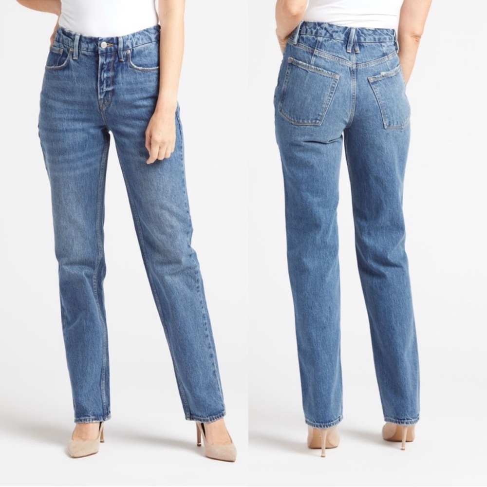 Good American Good 90s Icon Straight Leg Jeans Blue952 Size 29